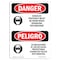 Signmission OSHA Sign, Goggles Worn Operating Machine Bilingual, 10in X 7in Decal, 7" W, 10" H, Spanish OS-DS-D-710-VS-1285 - alternate 1